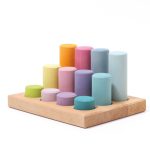 GRIMM'S STACKING GAME SMALL PASTEL ROLLERS 
