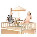 MAILEG GARDEN SET, TABLE WITH CHAIR AND BENCH - MINIATURE