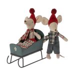 MAILEG SLEIGH MOUSE, GREEN
