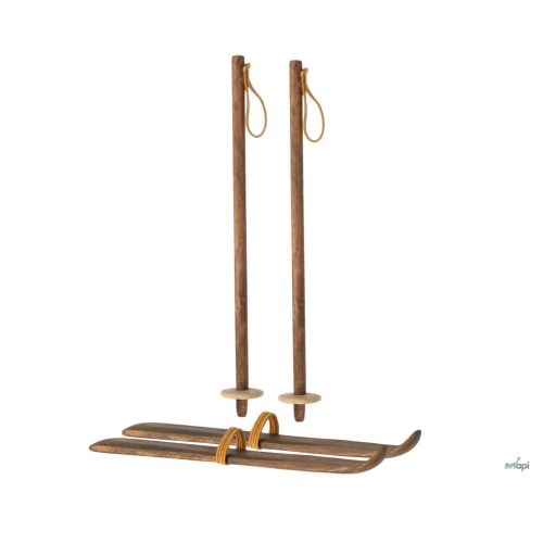 MAILEG SKI END SKI POLES SET, MUM AND DAD