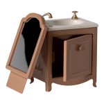 MAILEG SINK DRESSER WITH MIRROR,  DARK POWDER