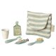 MAILEG Toothbrush set in bag, Mouse - Blue stripe