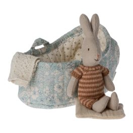 MAILEG RABBIT IN CARRY COT, MICRO - BROWN