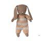 MAILEG Bunny, Micro - Brown - Dusty rose knitted suit