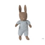 MAILEG Bunny, Micro - Brown - Dusty rose knitted suit