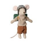 MAILEG HIKER MOUSE, , BROWN STRIPES