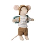 MAILEG HIKER MOUSE, IN BROWN STRIKES SHIRT-  BIG BROTHER
