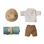 MAILEG HIKER MOUSE, IN BROWN STRIKES SHIRT-  BIG BROTHER