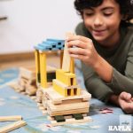 KAPLA 120 DB-OS BOX,  VILÁGOSKÉK, SÁRGA & ZÖLD 