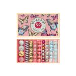 BILLES & CO MARBLES SET -  BUTTERFLIES ANAMORPHIC BOX