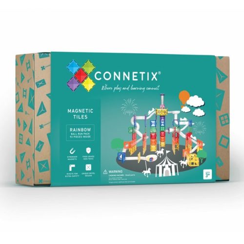 CONNETIX GOLYÓPÁLYA SZETT SZIVÁRVÁNY , 92 DB