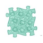 MUFFIK PUHA GESZTENYE PUZZLE - PASZTELL TÜRKIZ, limitált